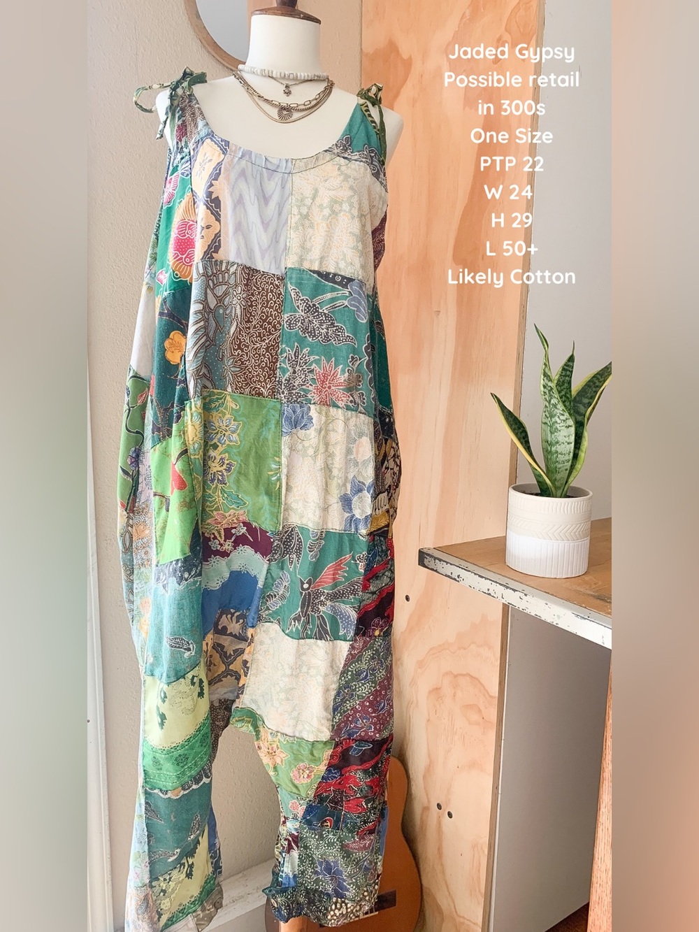 Patchwork Cotton Jumpsuit - Multicolor